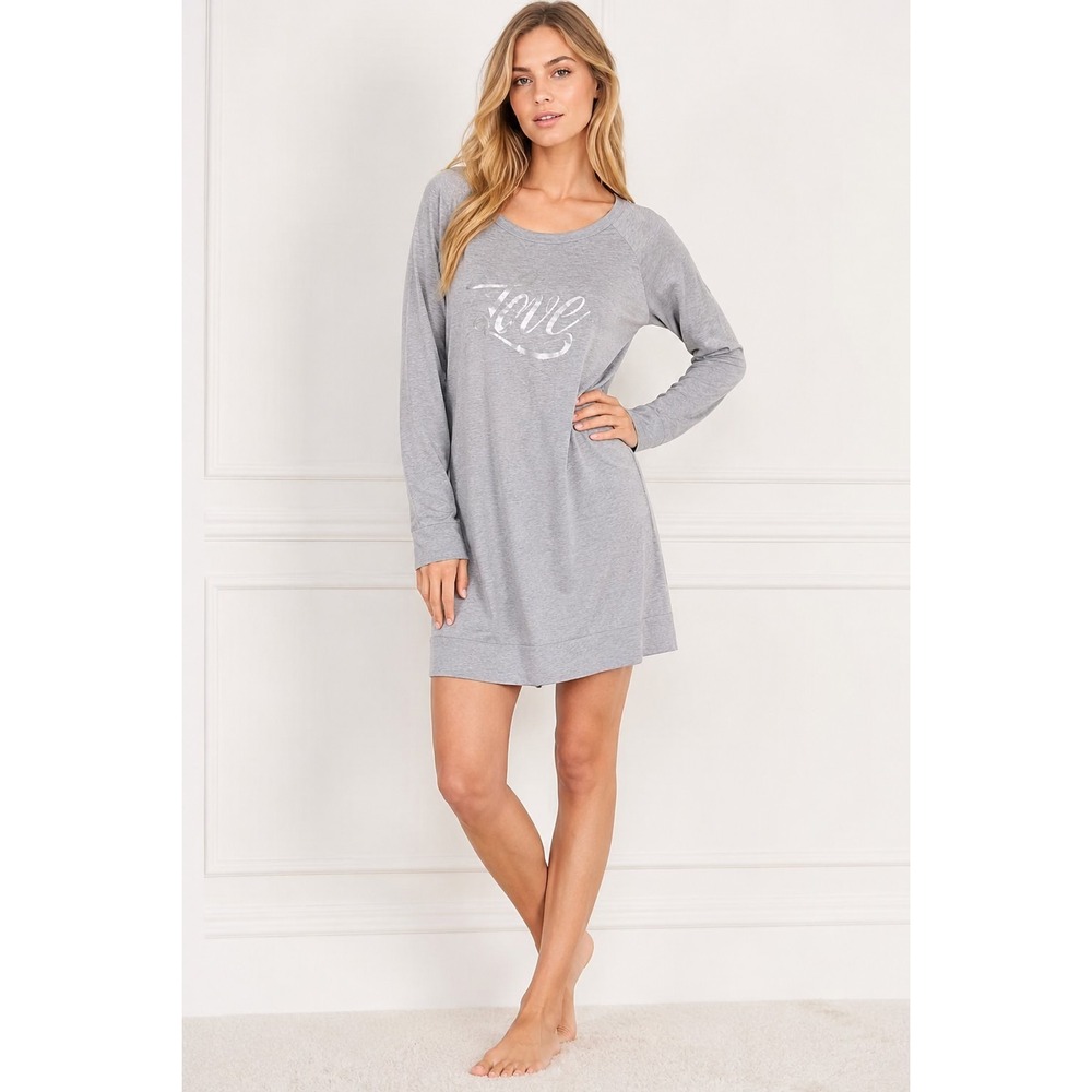 Victorias Secret Love Sleep Shirt PJ'S Minimalist Y2K Loungewear Athleisure SZ M